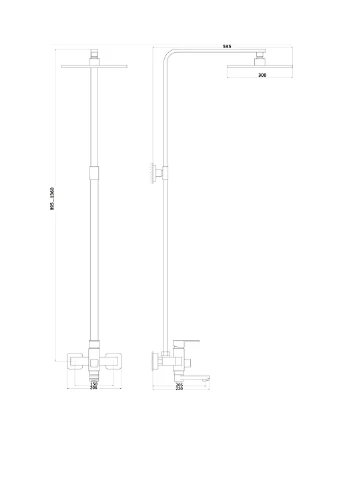 Душева система MILANO VAN-GLM-0026-11-Graphite Globus Lux (397342329)