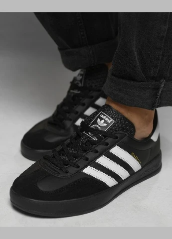 Чоловічі кросівки Adidas Gazelle Black шкіра замша підошва поліуретан No Brand (331021489)
