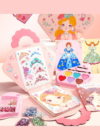 Дитячий набір для творчості вбрання принцес творчий набір з наклейками для макіяжу MiDeer (315335913)