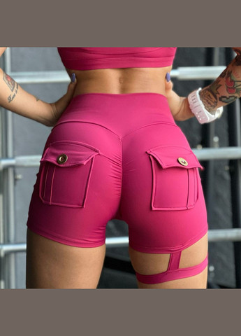 Шорти «з підв'язкою на нозі» з пуш-ап ефектом, бордового кольору, розмір S Trends (330245485)