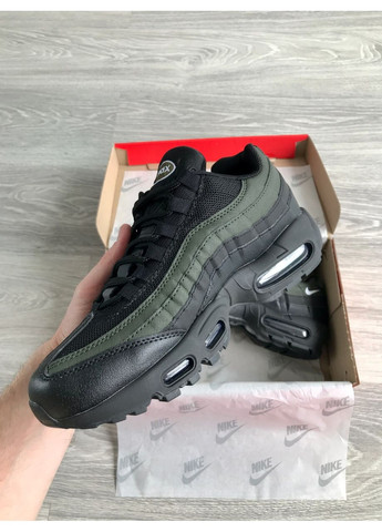 Хакі Осінні кросівки чоловічі nike air max 95 black khaki | найк аір макс 95 хакі No Brand