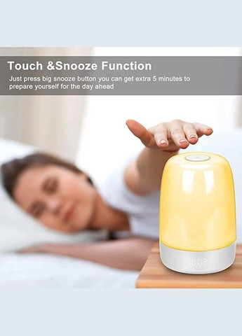 Сенсорний світильник із регульованою яскравістю, RGB-підсвіткою і будильником GRL052 Нічник Touch Dimmable VHG (334305160)