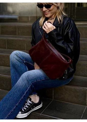 Сумка багет замшевая кожаная средняя бордовая 1820206-4925 ARTiS Bags Сумка (362264205)
