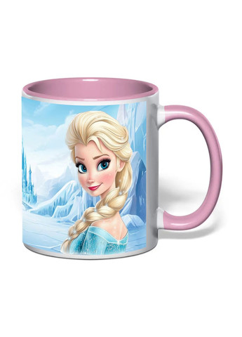 Чашка з друком "Крижане серце" 330 мл (колір рожевий) (35234) No Brand (371911283)