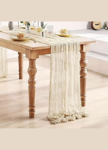 Бежева драпірувальна доріжка на стіл 300×65 см — декор для свята, весілля, фотозони No Brand (346591207)