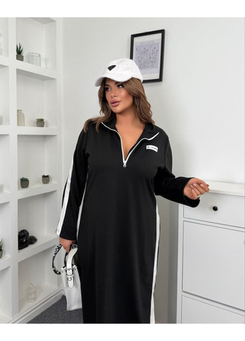 Чорна спортивна, повсякденний, кежуал жіноча сукня в стилі спорт шик Style Point однотонна