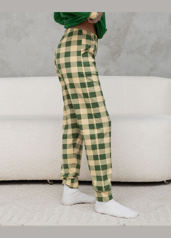 Зеленая всесезон пижама женская кофта со штанами трикотажная пингвин размер s, m, l, xl кофта + брюки Nicoletta Піжама