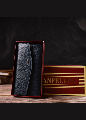 Зручне жіноче портмоне з натуральної шкіри флотар 21702 Синє Canpellini (298569807)