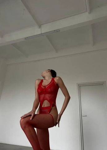 Бодістокінг, Боді сітка, Комбінезон Сітка, Еротична білизна, Червоне боді No Brand (332639062)