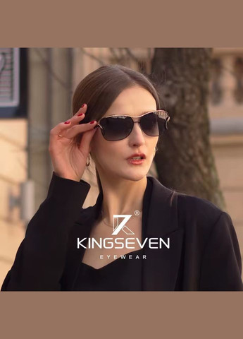 Женские поляризационные солнцезащитные очки N7010 Beige KINGSEVEN (341318545)