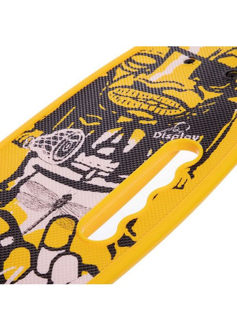 Скейтборд круизер пластиковый PC дека с отверстием и светящимися колесами (PU светящий, р-р 59x16см, желтый-черный) (SK-2306-4) SP-Sport (361434337)