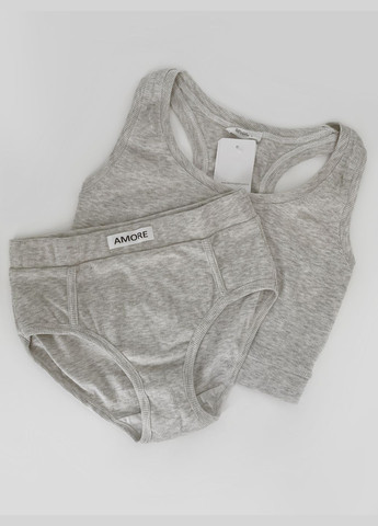 Сіро-бежевий жіночий комплект білизни сірий меланж Sevim