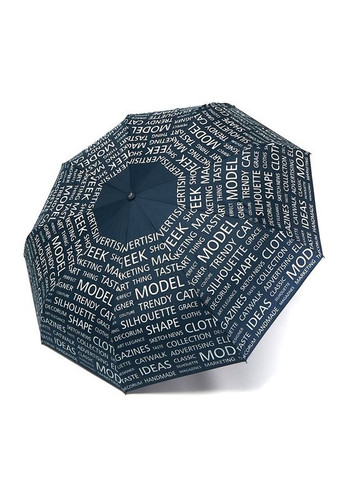 Зонт полуавтомат женский 593 "Words" на 9 спиц Темно-синий Toprain (280827822)