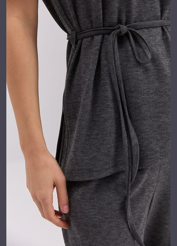 Жіночий трикотажний костюм зі штанами і безрукавкою чорний Arjen (324392961)