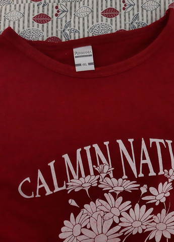 Червона піжама тепла бавовна лонгслів + брюки No Brand