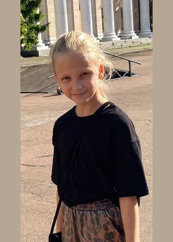 Чорна футболка оверсайз No Brand