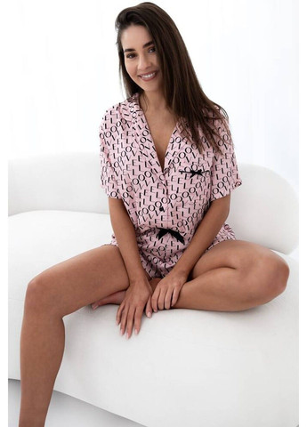 Пудровая всесезон пижама из вискозы (рубашка + шорты) пудровая emilia s2020213 Sensis