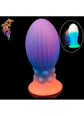 Анальний корок GLOW-Plug 3,8 см силіконовий на присосці фосфорний світить різні кольори No Brand (303909407)