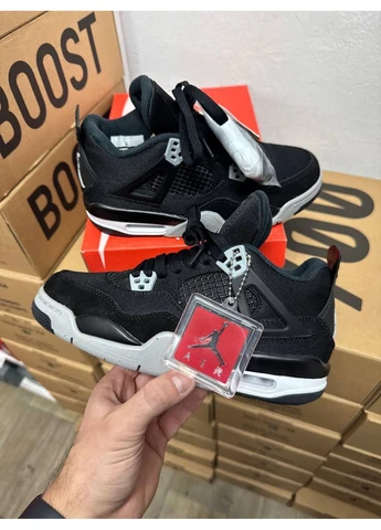 Чорні літні кросівки nike air jordan 4 black canvas найк аір джордан No Brand