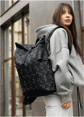 Рюкзак рол RollTop Double-x чорний принт Sambag (302519066)