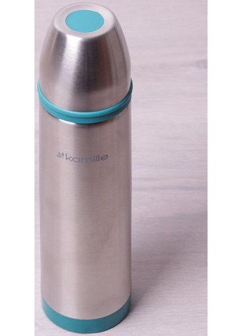 Термос 1000мл із нержавіючої сталі спортивний термос для води та чаю з пластиковими накладками Kamille (368988398)