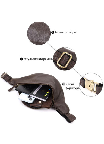 Стильная сумка бананка из зернистой натуральной кожи 23146 Shvigel (332983788)