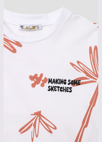 Белая летняя футболка с коротким рукавом для мальчика цвет белый цб-00273654 ALG