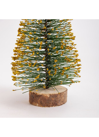 Новорічна настільна ялинка золота Стріла 25 см на дерев'яній підставці SOK-М-12-4 LUGI (370706741)