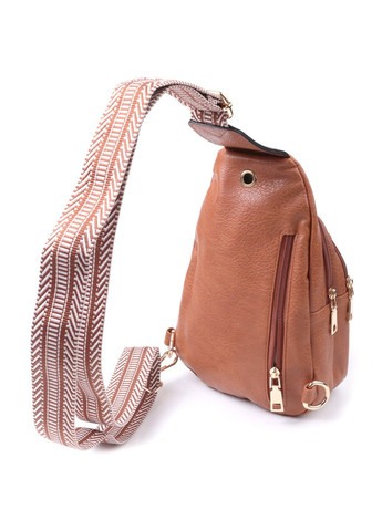Практична жіноча сумка через плече з отвором для навушників з екошкіри 22789 Рудий Vintage (303877210)