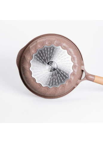 Алюминиевая сковорода 2,8 л с мраморным антипригарным покрытием Ø 28 см, толстое кофейное дно. MGC (367724628)