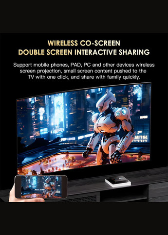 Медиаплеер H20PRO Android 10.0 2/16 ГБ Allwinner H616 4K с голосовым ассистентом и поддержкой 2.4G/5G WiFi No Brand (342116057)