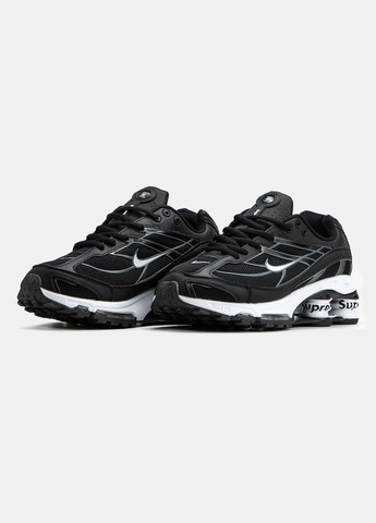 Черные демисезонные кроссовки мужские nike shox ride 2 supreme black white | найк шокс райд 2 черные No Brand