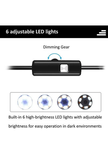 Ендоскоп 3в1 Android 7 мм 2м Soft Cable USB Micro USB Type-C водонепроникний IP67 Гнучкий No Brand (341325031)