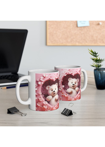 Керамічна чашка з дизайном "Ведмедик"- 2 No Brand (368671445)