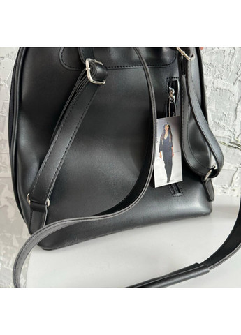 Жіночий рюкзак трансформер чорний екошкіра міський рюкзачок сумка для повсякденного використання ProDobro (363260200)