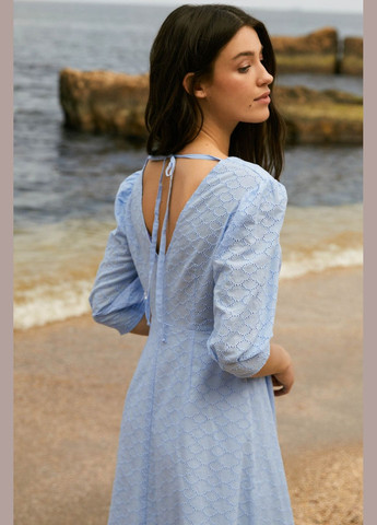 Голубое повседневный платье Seventeen однотонное