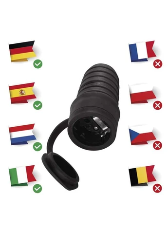 Розетка гумова IP44 чорна шуко P0049 Emos (400137169)