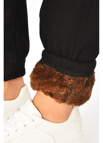 Спортивные штаны женские на искусственном меху черного цвета Let's Shop (364485075)