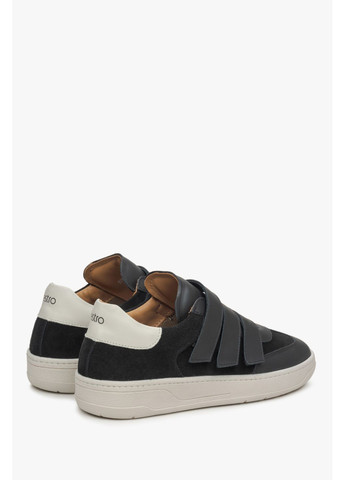 Чорні кеди низькі, колір чорний Estro