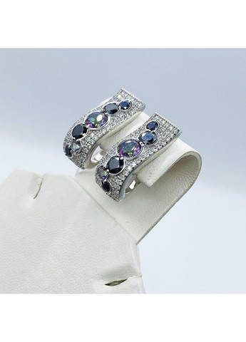 Серебряное кольцо с фианитом "Жаккард мистик" 7,45 г No Brand (369737556)