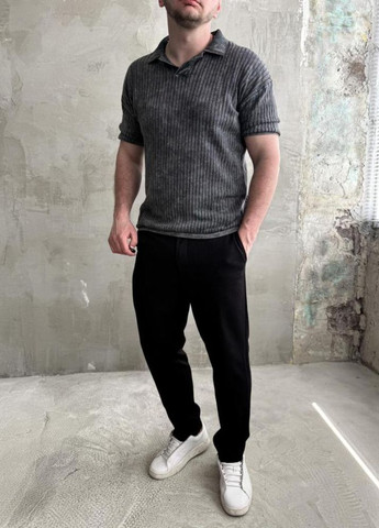 Черные кэжуал демисезонные брюки No Brand