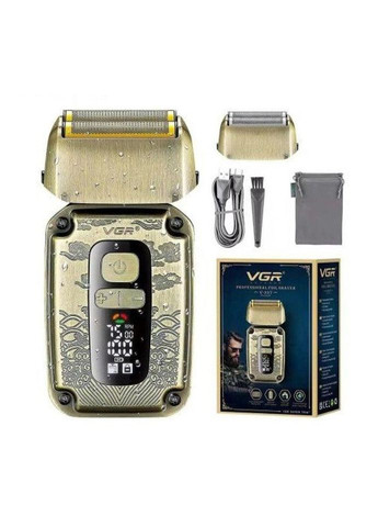 Чоловіча електробритва V-337 акумуляторна бритва для чоловіків Золотистий 5 Вт VGR (304974624)