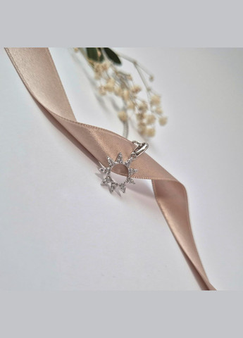 Срібна підвіска підвіс Сонце в Білих каменях срібло 925 проби Родоване 3289р 1.10г No Brand (336025579)