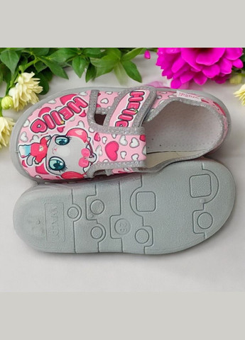 Розовые ортопедические тапочки на липучке для девочки сменная обувь в садик валди Waldi