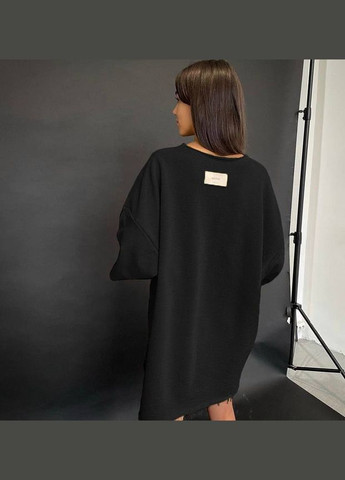 Стильное спортивное платье-туника идеально подходящее для повседневной жизни, качественное чёрное oversize платье No Brand 273 (284119702)