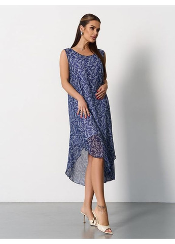 Синя плаття 14045 синє ISSA PLUS однотонна