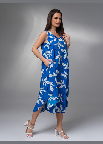 Синя повсякденний сукні ISSA PLUS з абстрактним візерунком