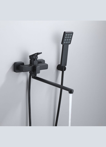 Змішувач для ванни Wawel з поворотним виливом (з душовим гарнітуром) (k35) LDWAW005BLA45394 Black LIDZ 005 (341326373)