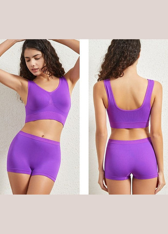 Фіолетовий демісезонний жіночий комплект білизни топ і трусики шорти honey fashion accessories l/xl блакитний (2-174) No Brand