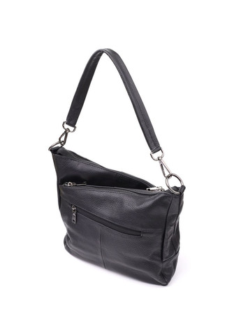 Практична жіноча сумка з двома ремінцями з натуральної шкіри 23053 Чорний Vintage (347580006)